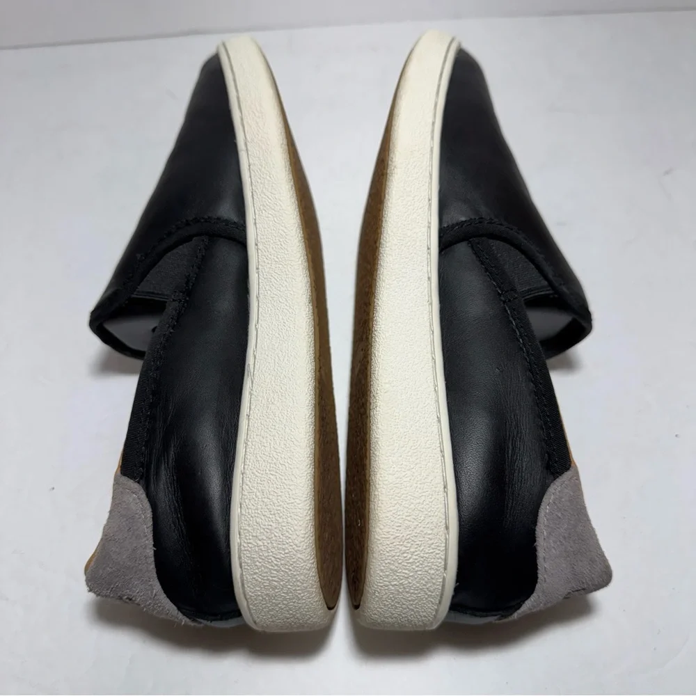 UGG Cas Black /Gray Leather Slip-On Loafers Sneakers Size 7